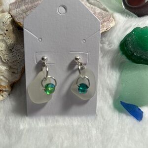 Genuine Sea Glass Post Earrings